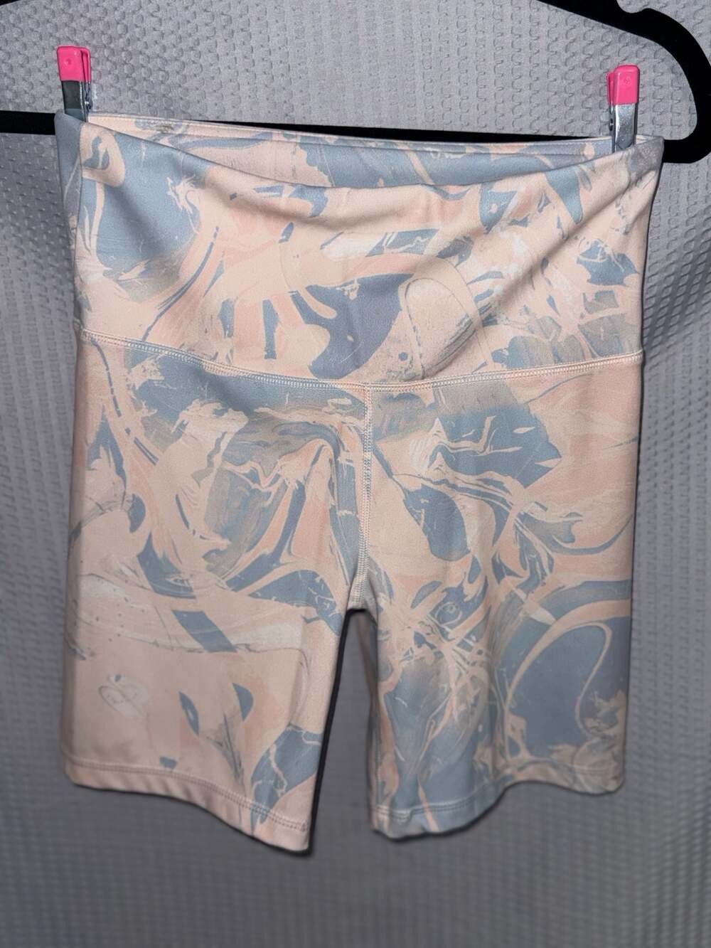 Mono B Marble Print High-Waisted Biker Shorts Style APH-B0264